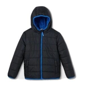Cat & Jack Youth Blue & Black Reversible Puffer Hoodie Jacket Size‎ M/L Unisex